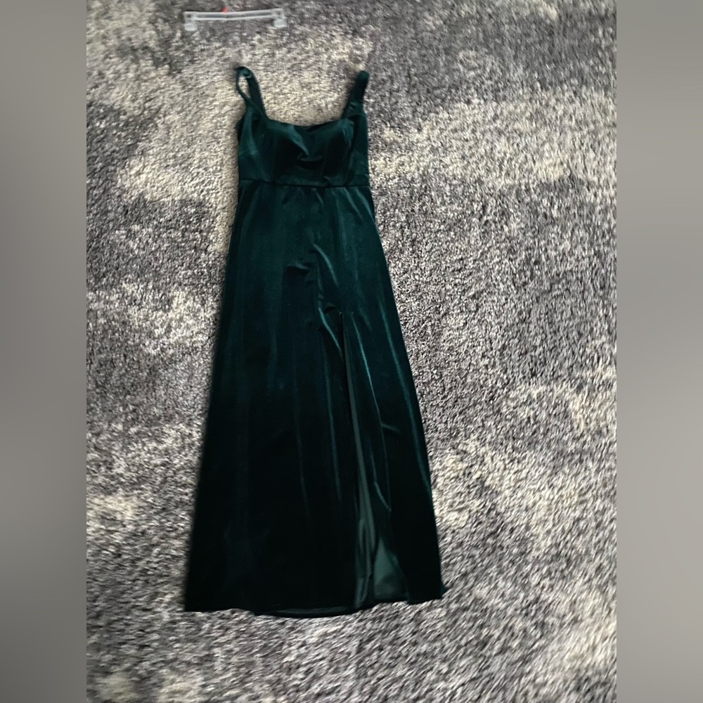 Jenny Yoo Emerald Green Velvet Gown